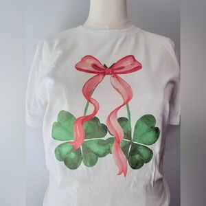 Pink Bow + Clover Tee